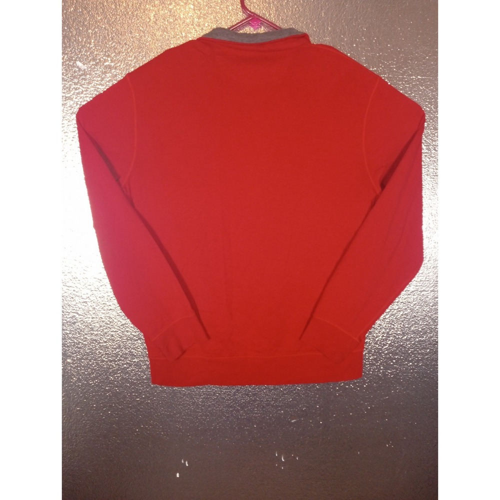 Polo Ralph Lauren Sweater Mens Medium Red 1/4 Zip Mock Neck Cotton Pony Logo - Picture 8 of 8